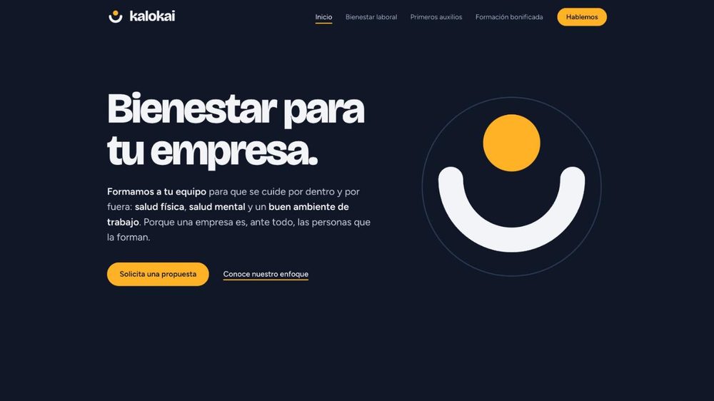 Página de inicio de la web de Kalokai